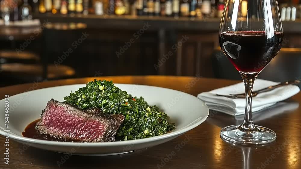 Savor the Exquisite: Pan-Seared Steak with Kale and Red Wine Savor the Exquisite: Pan-Seared Steak with Kale and Red Wine