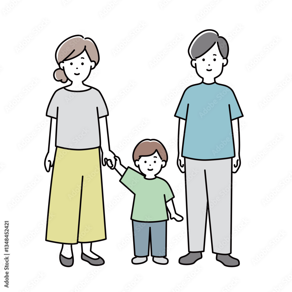 家族イラスト_若い 家族イラスト_若い