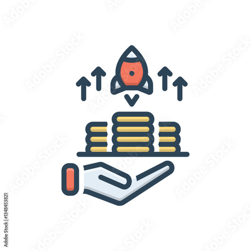 Color illustration icon for earn