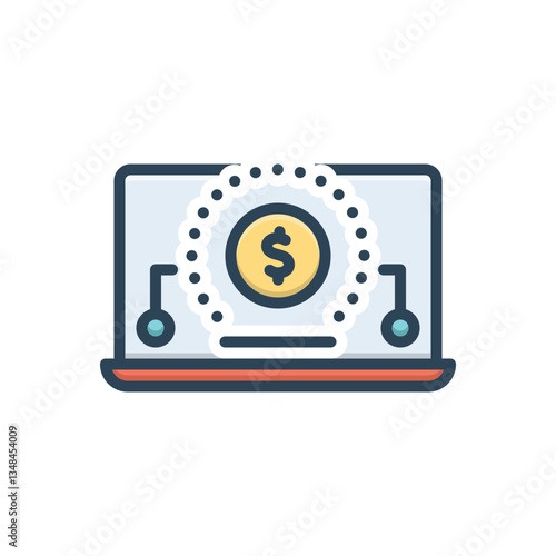 Color illustration icon for funding platform