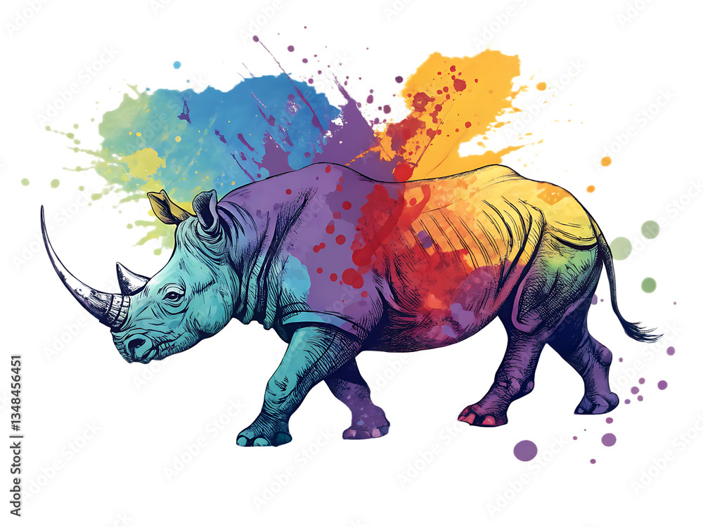 Fototapeta premium rhino in the grass