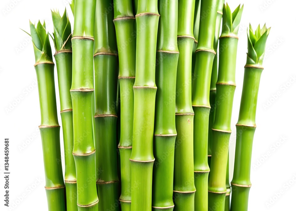 Decorative green bamboo stems isolated on white Decorative green bamboo stems isolated on white