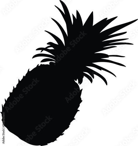 Pineapple silhouette ananas vector illustration,Pineapple vector