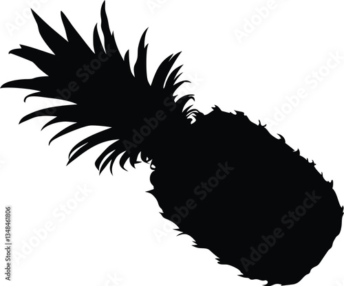 Pineapple silhouette ananas vector illustration,Pineapple vector