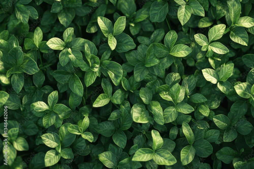 Lush green leaves creating a vibrant tapestry in a sunlit garden during springtime Lush green leaves creating a vibrant tapestry in a sunlit garden during springtime