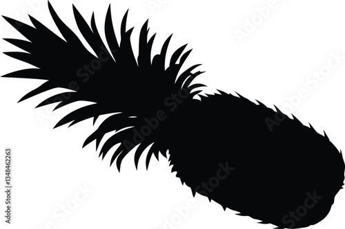 Pineapple silhouette ananas vector illustration,Pineapple vector