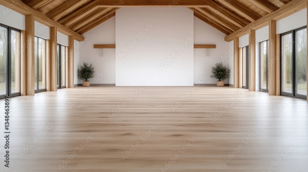 Fototapeta premium Spacious, light-filled, modern rustic interior