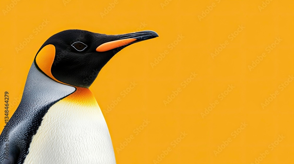 custom made wallpaper toronto digitalKing Penguin Profile Portrait with Yellow Background for Conservation Themes