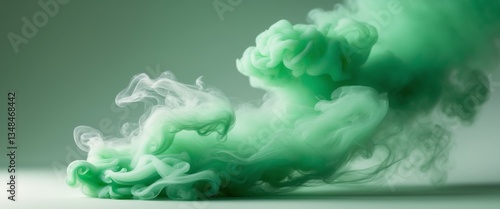 Mystical emerald green smoke background for abstract designs.