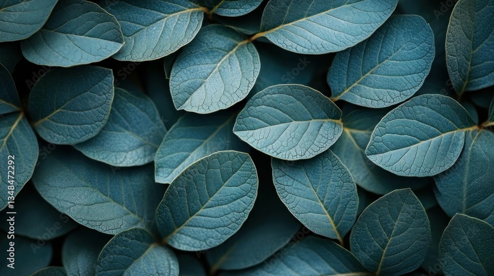 Obraz premium Teal Leaf Background Nature Texture Design