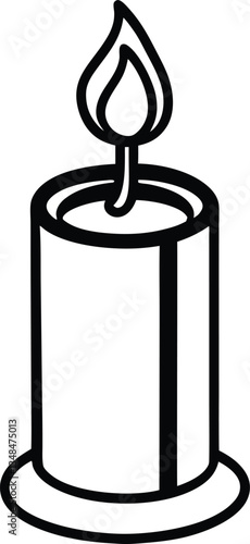 A black candle with a candle in the middle of it
