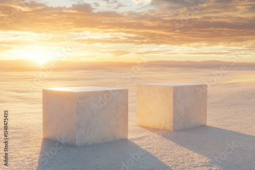 Minimalist cubes with clean lines and soft tones for high-end fashion-tech and B2B campaigns. Branding, editorial,  architectural concepts, product mockups, business presentations, creative covers.
