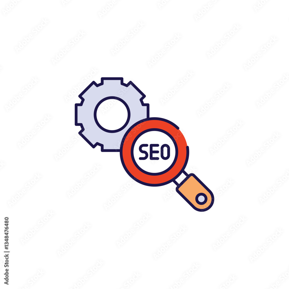 Search Optimization icon design with white background stock illustration Search Optimization icon design with white background stock illustration