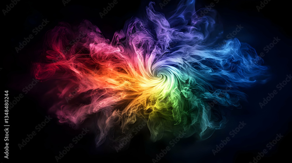 Obraz premium Abstract Colorful Spiral Explosion