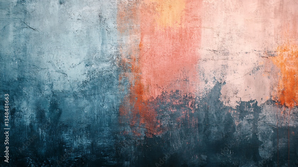 Obraz premium Painted Wall Featuring Rough Textures With Varied Color Layers