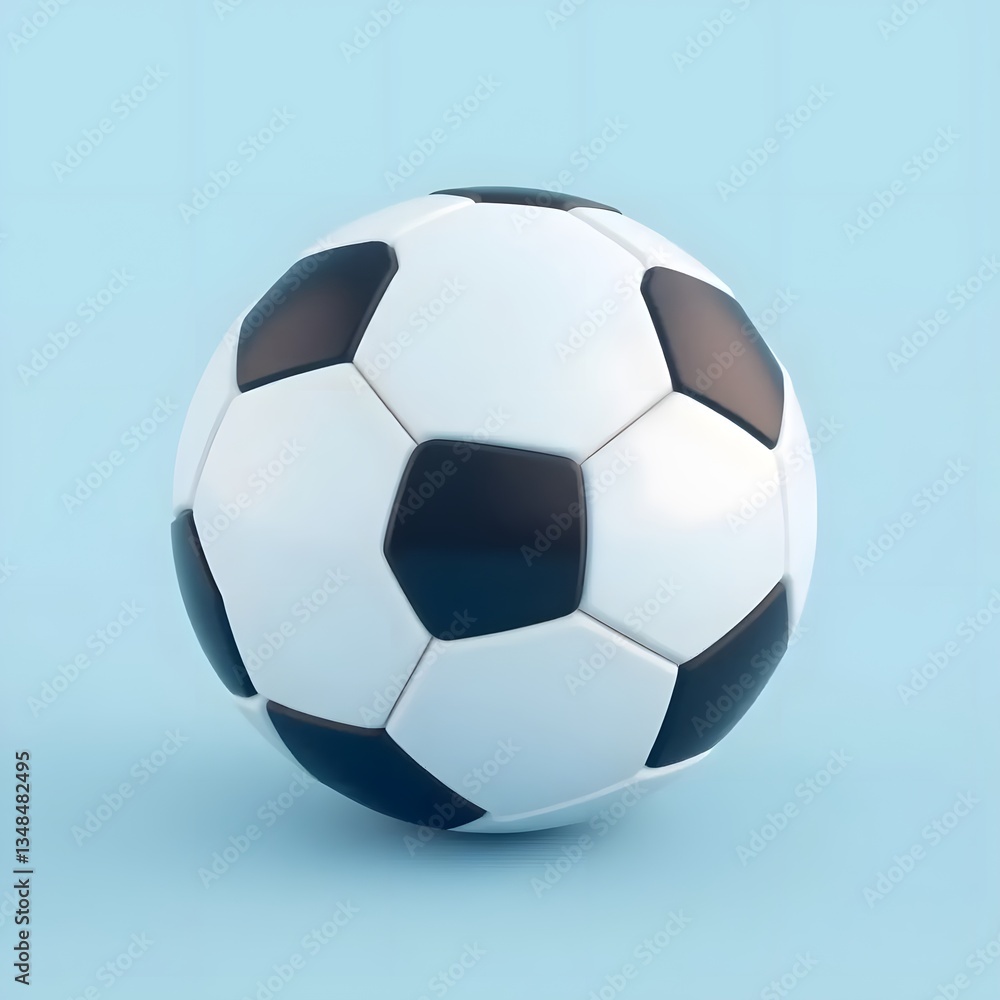 Fototapeta premium 3D Blue Soccer Ball illustration