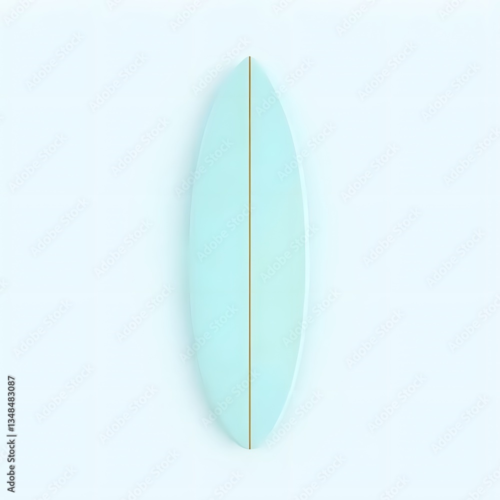 3D Turquoise Surfboard Illustration 3D Turquoise Surfboard Illustration
