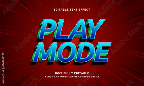 play mode editable text effect with a play and game text style