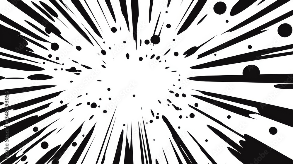 Obraz premium Dynamic black ink splatter creates energetic abstract background