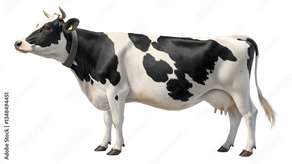 Black and White Dairy Cow Isolated on White Background,Milk dairy cow isolated on transparent background Black and White Dairy Cow Isolated on White Background,Milk dairy cow isolated on transparent background