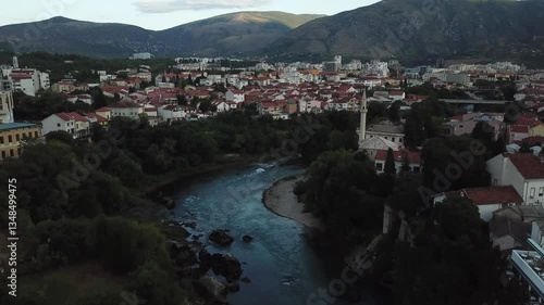 Mostar Riverside: Mosques and Residential Harmony
