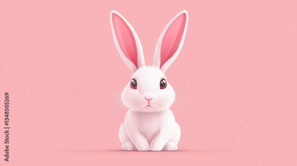 A creative rabbit icon with a bunny face and long ears, ideal for a children’s app or logo A creative rabbit icon with a bunny face and long ears, ideal for a children’s app or logo