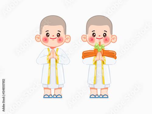 Wallpaper Mural Buddhist Naga Ordination ceremony cartoon vector. illustration premium. Torontodigital.ca