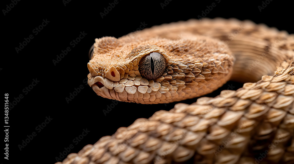 Fototapeta premium Closeup Of Desert Snake With Scales In Focus