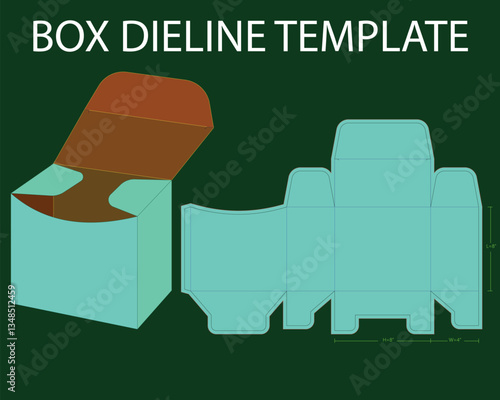 Biscute Snap Lock 8x4x8 inch dieline template