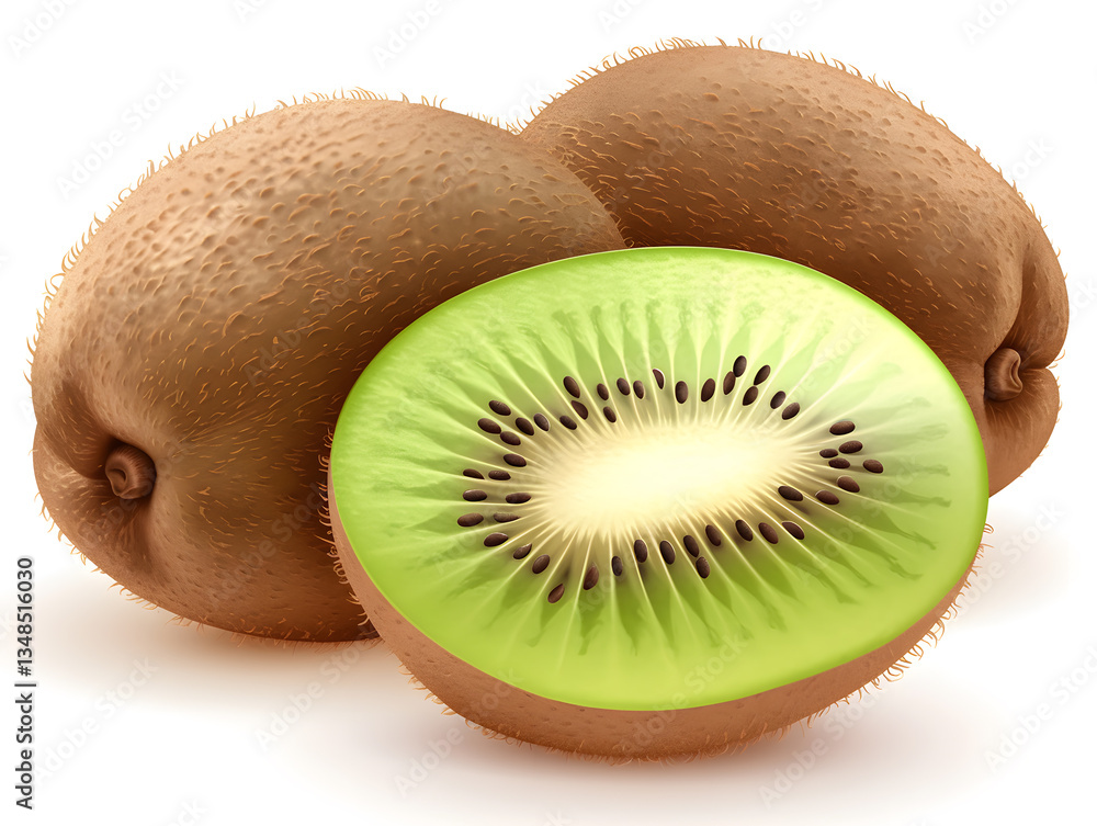Obraz premium Close-up picture of green - heart kiwifruit for e - commerce