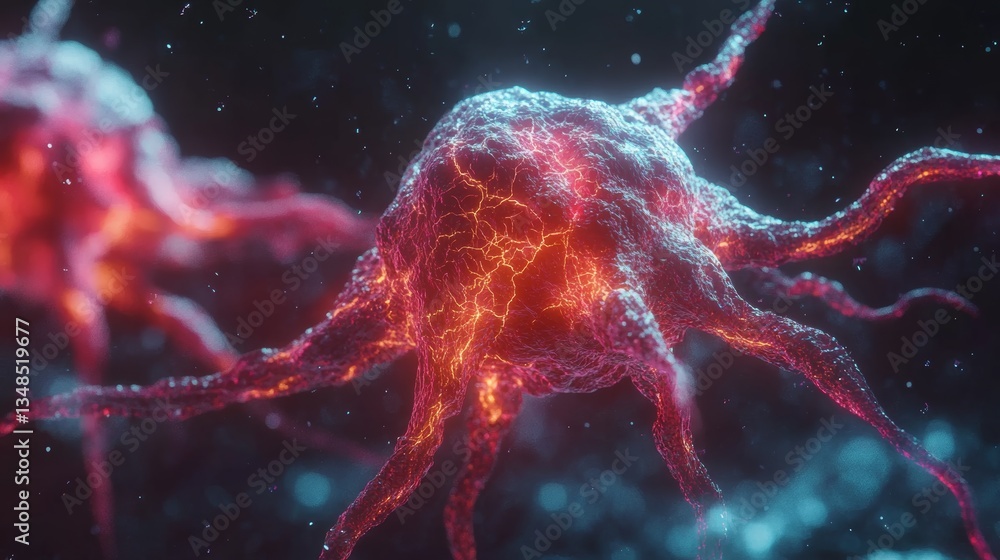 Complex Neural Networks, virus illustration Complex Neural Networks, virus illustration