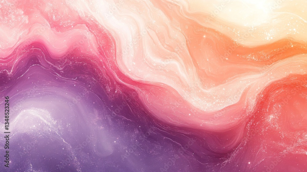 Obraz premium Abstract Pink Orange Swirls Glitter Background