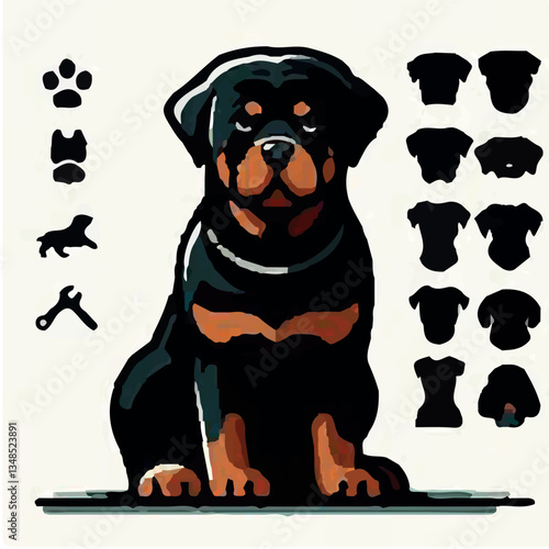 rottweiler dog illustration