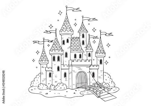 Wallpaper Mural Castle Coloring Page Torontodigital.ca