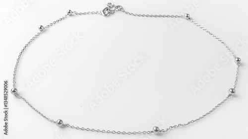 Wallpaper Mural A delicate anklet outline with a thin chain and tiny decorative charms on a white background. Torontodigital.ca