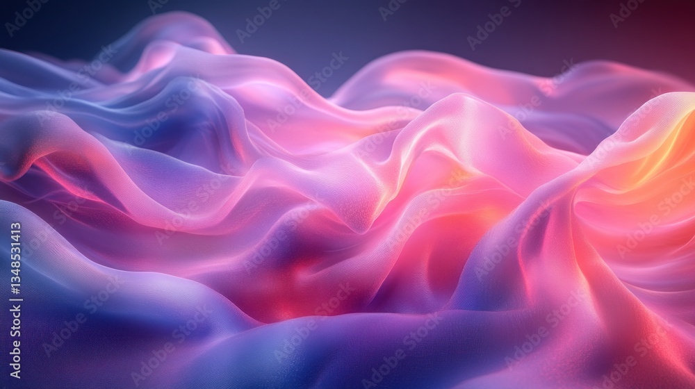 Obraz premium Pastel Gradient Abstract Art Flowing Waves Soft Illuminated Aesthetic Digital Design