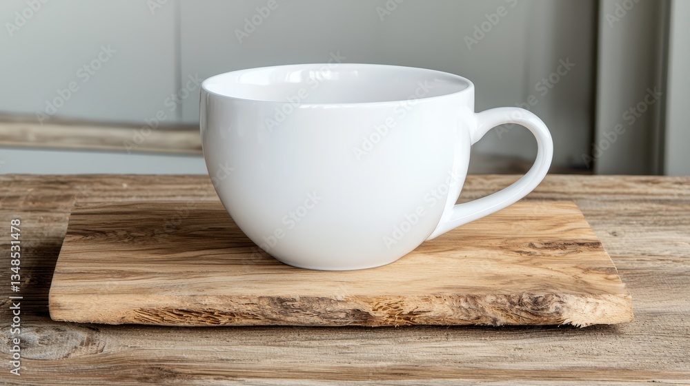 A trendy coffee cup mockup featuring a customizable logo, elegantly positioned on a rustic wooden surface. The contrast of smooth ceramic against rough wood adds a tactile dimension, while the A trendy coffee cup mockup featuring a customizable logo, elegantly positioned on a rustic wooden surface. The contrast of smooth ceramic against rough wood adds a tactile dimension, while the