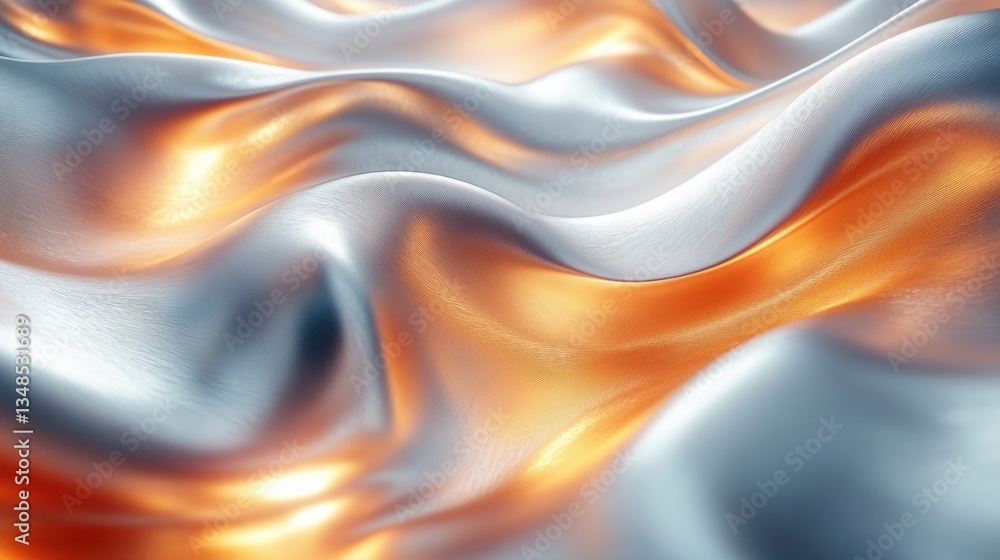 Naklejka premium Metallic Abstract Composition in Silver and Gold Textures for Modern Elegant Decor and Artistic Design Projects