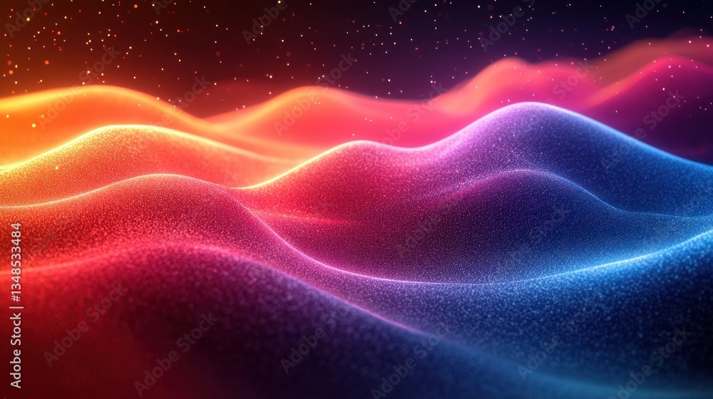 Vibrant Abstract Digital Art Neon Waves Modern Background Vibrant Abstract Digital Art Neon Waves Modern Background