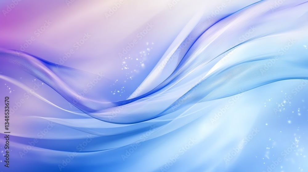 Fototapeta premium Abstract Flowing Wave Design with Blue and Purple Gradient Background