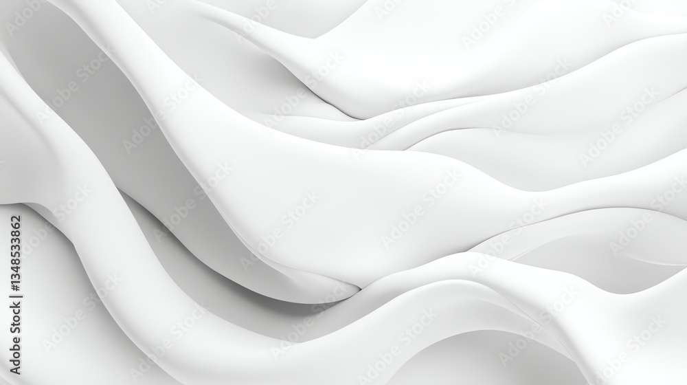 Obraz premium Abstract White Fabric Flowing Texture Background for Modern Design Projects