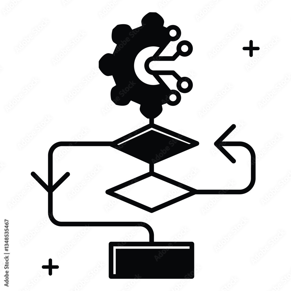 Algorithm and Computational Logic System Vector Icon Design Algorithm and Computational Logic System Vector Icon Design