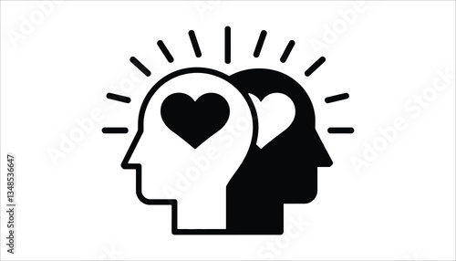 Creative Minds with Heart Concept Vector.