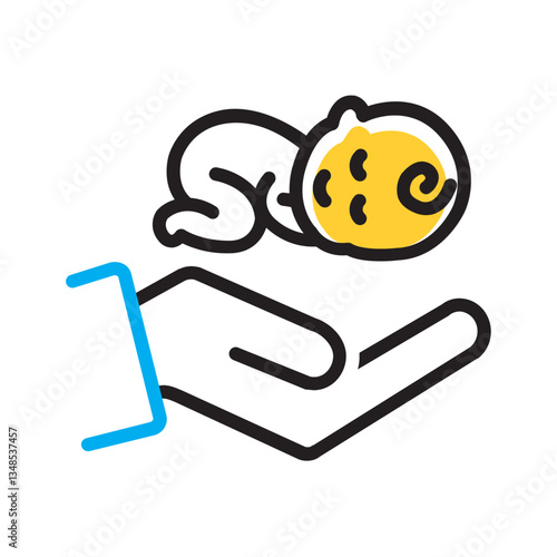 Vector multi color icon for Baby care