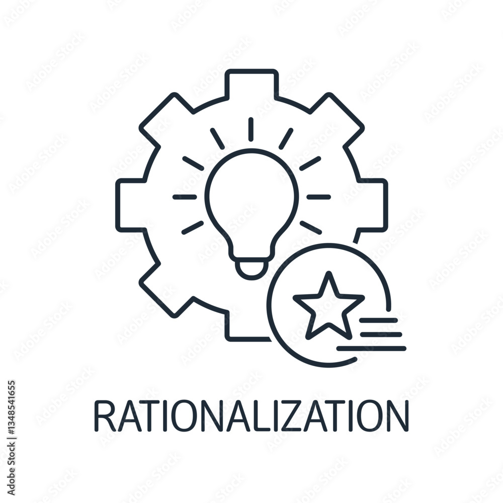 Technical rationalization. Improvement of technology. Vector linear icon isolated on white background. Technical rationalization. Improvement of technology. Vector linear icon isolated on white background.