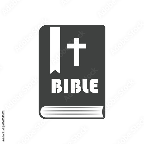 Holy bible icon in flat style. Christianity book vector illustration on isolated background. Religion sign business concept.