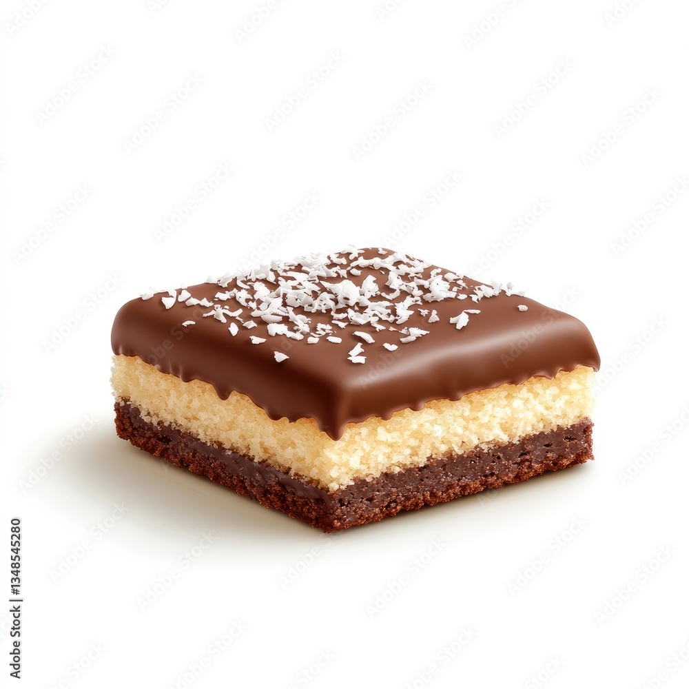 Delicious square cake with chocolate and coconut Delicious square cake with chocolate and coconut