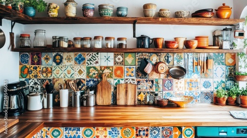 Wallpaper Mural A well organized colorful kitchen with many decorative elements Torontodigital.ca