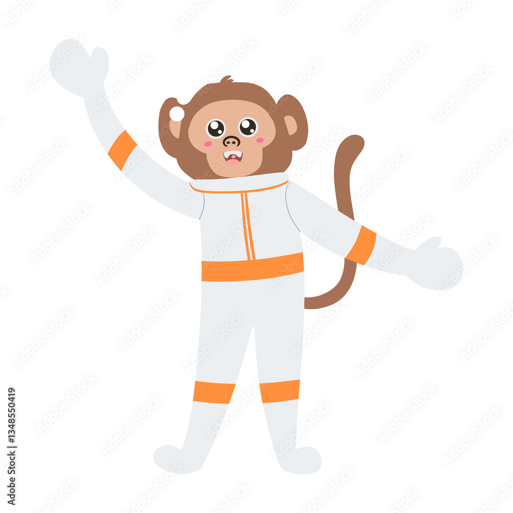 Monkey Astronaut Illustration Monkey Astronaut Illustration