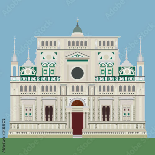 Certosa di Pavia vector illustration